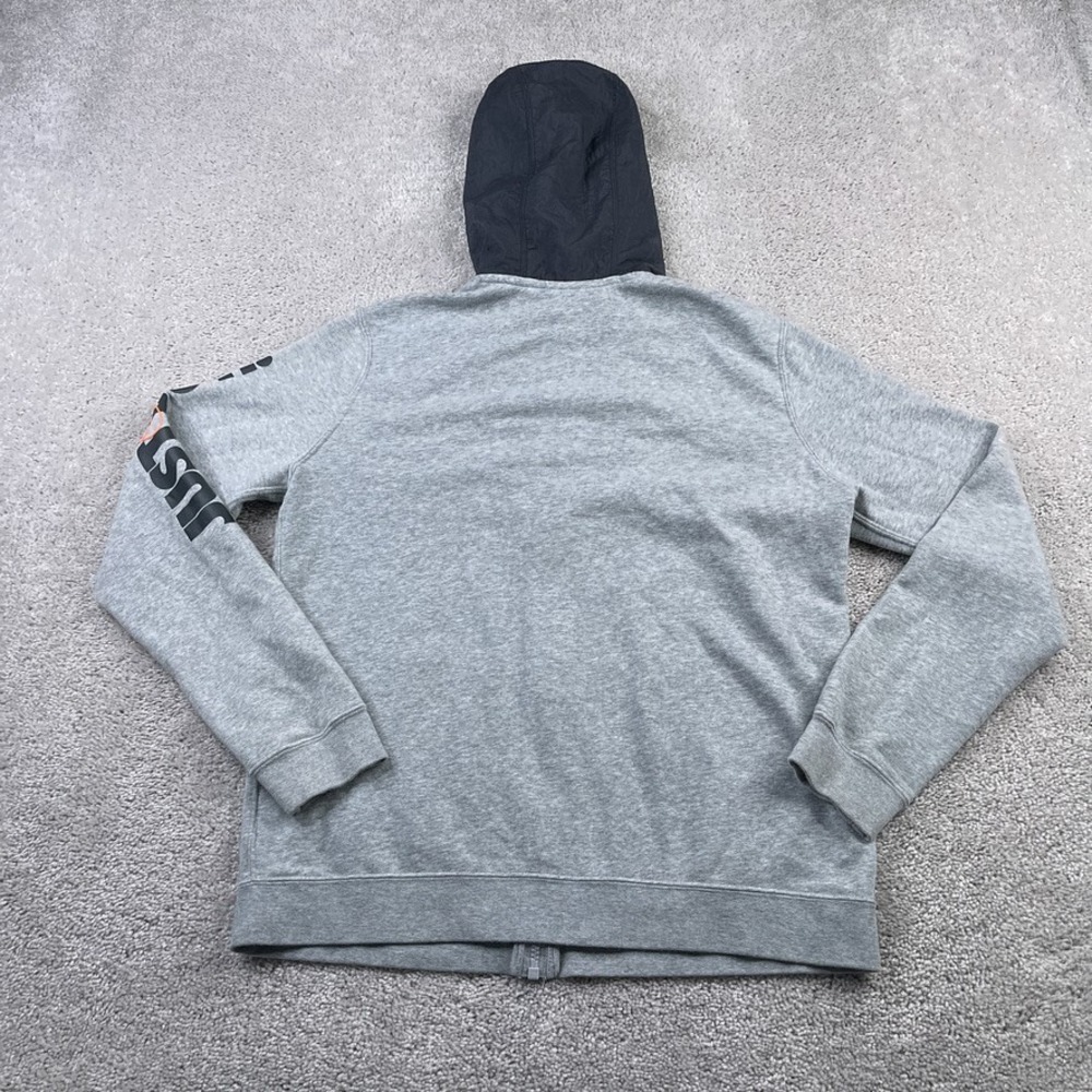Nike Hoodie in Gray with Black Accents and Orange Logo - Picture 9 of 13